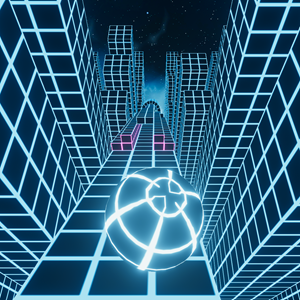 Control a neon ball in Slope Game